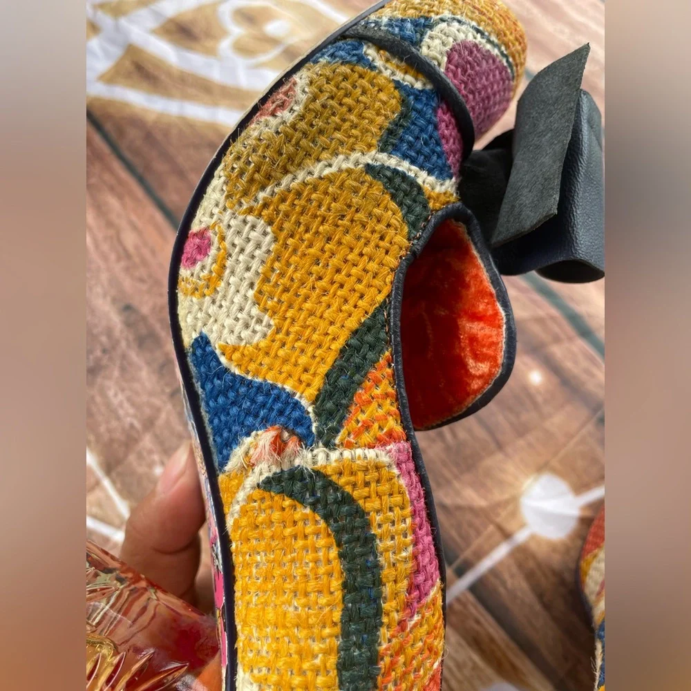 Irregular Choice Red and Orange Heels with Vibrant Design - Picture 13 of 16